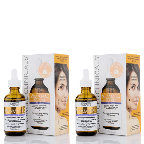 Picture of Advanced Clinicals Vitamin C Facial Serum Skin Care Anti-Aging Moisturizer Potent Vitamin C Face Lotion For Dry Skin, Age Spots, Wrinkle Repair, & Uneven Skin Tone, 1.75 Fl Oz (Pack of 2)