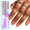 Picture of BTArtboxnails French Tips Gel Nail Tips, 150Pcs French Tip Press on Nails Brown Medium Almond 3 in 1 X-coat Tips, Pre-applied Tip Primer & Base Coat Cover, 15 Sizes Pre-french No Need to File Soft Gel Fake Nails for Nail Extension Easy DIY