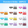 Picture of JOREST 120Pcs Car Fuse Kit - Replacement Fuses Assortment Kit for Car/RV/Truck/Motorcycle(2Amp 3A 5A 7.5A 10A 15A 20A 25A 30A 35A 40A) - Standard Blade Fuses Automotive + Auto Fuse Puller