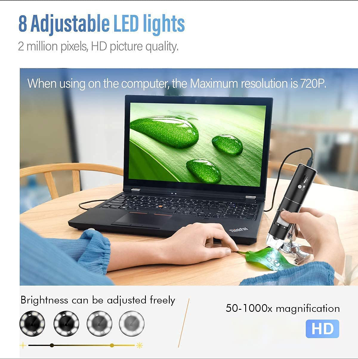 GetUSCart Wireless Digital Microscope, Skybasic 50X1000X