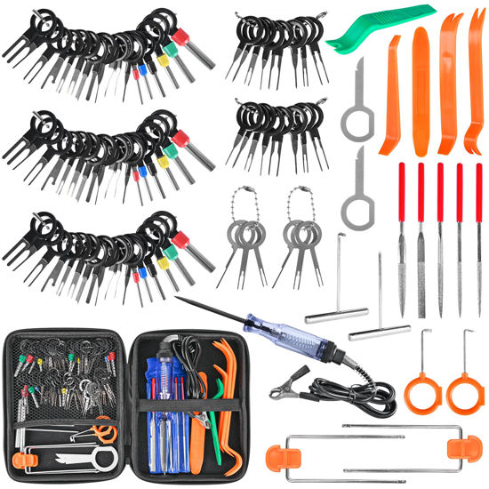 GetUSCart Terminal Removal Tool Kit 96 Pcs Depinning Tool Electrical Connector Pin Removal Tool Kit Pin Extractor Tool Set Wire Terminal Release Tool for Automotive Car Household Devices