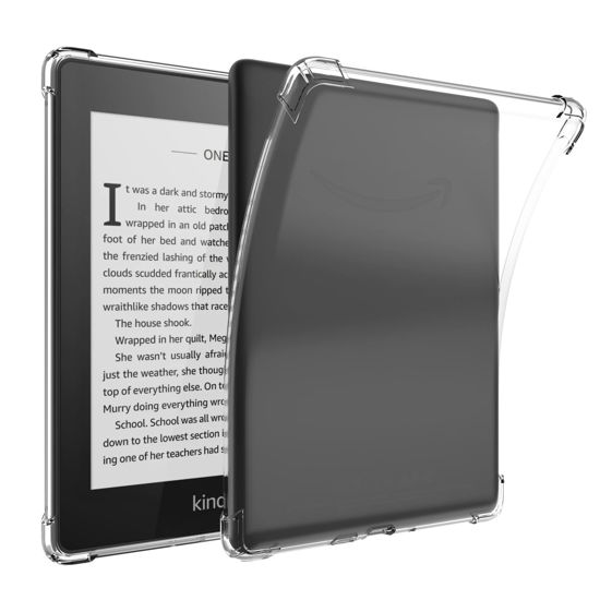 Picture of SFFINE Clear Case for 6.8" Kindle Paperwhite 11th Generation 2021 and Paperwhite Signature Edition,Thin Slim Lightweight Scratch Proof Silicone Rubber TPU Back Cover - Transparent (Clear TPU)