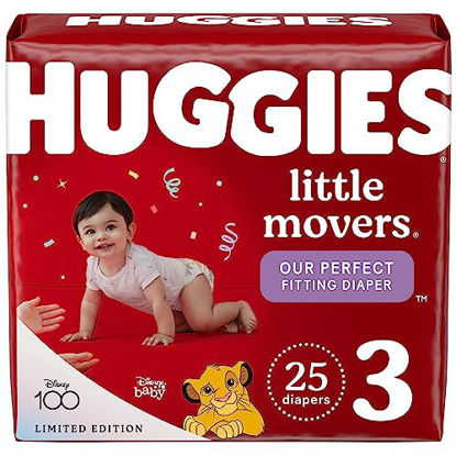Picture of Huggies Little Movers Baby Diapers, Size 3 (16-28 lbs), 25 Ct