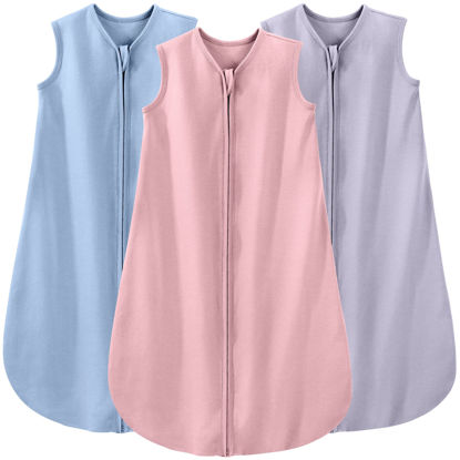 Picture of Yoofoss Baby Sleep Sack 6-12 Months Baby Wearable Blanket 100% Cotton 2-Way Zipper TOG 0.5 Toddler Sleeping Sack 3 Pack, Comfy Soft Lightweight Sleep Sacks for Babies (Medium)