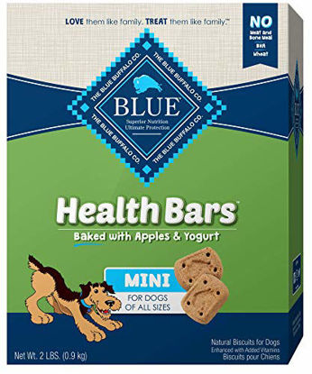 Picture of Blue Buffalo Health Bars Mini Natural Crunchy Dog Treats Biscuits, Apple & Yogurt 32-oz Box