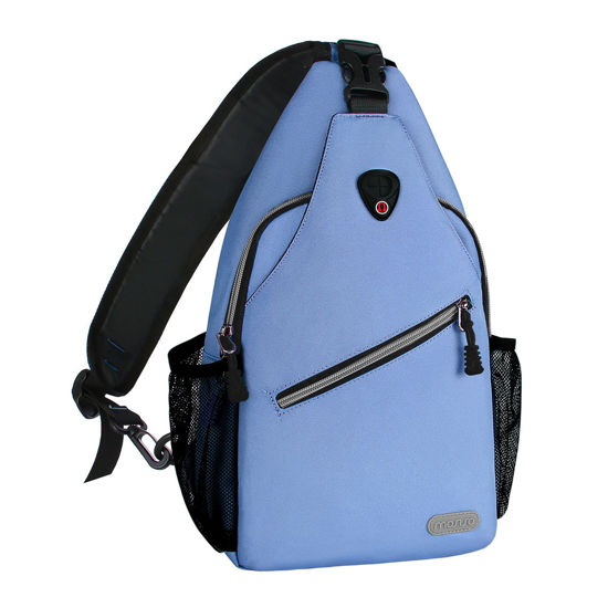 GetUSCart MOSISO Sling Backpack Multipurpose Crossbody Shoulder Bag Travel Hiking Daypack Airy Blue Medium