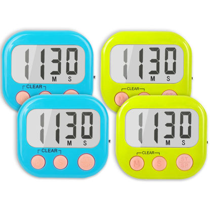 Picture of Classroom Timers for Teachers Kids Large Magnetic Digital Timer 4 Pack