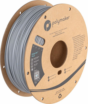 Picture of Polymaker PLA Filament 1.75mm, Gray PLA 3D Printer Filament 1.75 1kg - PolyLite 1.75 PLA Filament Grey 3D Printing Filament, Dimensional Accuracy +/- 0.03mm, Compatible with Most 3D Printers