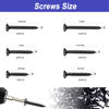 Picture of #6 Black Wood Screws Assortment Fasteners Kit 300Pcs,Phillips Head Fast Flat Self-Tapping Small Screws for Wood, Length 3/4" to 2",Contains 30Pcs M6 Drywall Screws Anchors