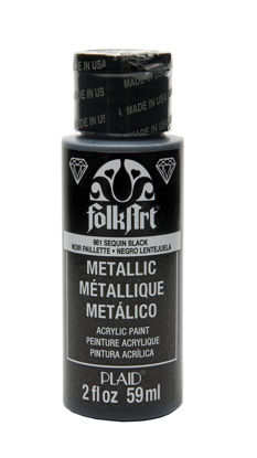 Picture of FolkArt Acrylic Metallic Paint, 2 Fl Oz (Pack of 1), Sequin Black