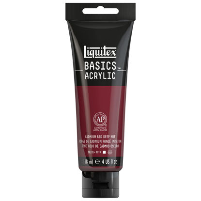 Picture of Liquitex BASICS Acrylic Paint, 118ml (4-oz) Tube, Cadmium Red Deep Hue