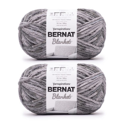 Picture of Bernat Blanket Ashen Titanium Yarn - 2 Pack of 300g/10.5oz - Polyester - 6 Super Bulky - 220 Yards - Knitting/Crochet