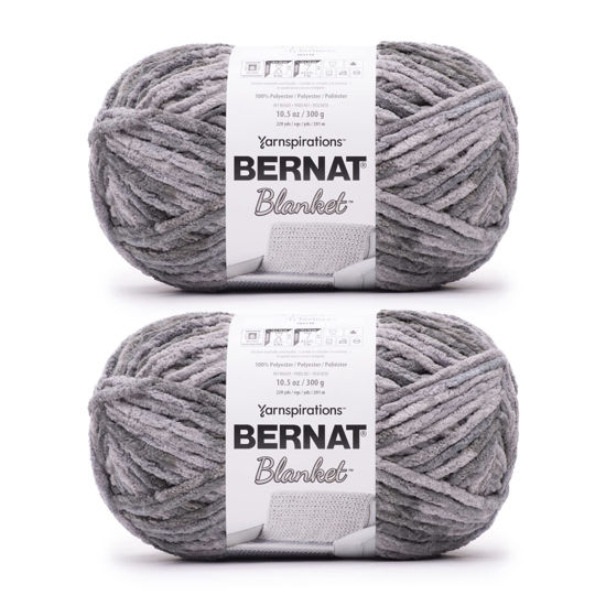 Picture of Bernat Blanket Ashen Titanium Yarn - 2 Pack of 300g/10.5oz - Polyester - 6 Super Bulky - 220 Yards - Knitting/Crochet