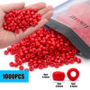 Picture of 1000Pcs Pony Beads Bracelet 9mm Red Plastic Barrel Pony Beads for Necklace,Hair Beads for Braids for Girls,Key Chain,Jewelry Making (Red)