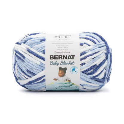 Picture of Bernat Baby Blanket BB Blue Dreams Yarn - 1 Pack of 10.5oz/300g - Polyester - #6 Super Bulky - 220 Yards - Knitting/Crochet