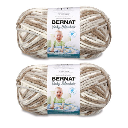 Picture of Bernat Baby Blanket Little Sandc Yarn - 2 Pack of 300g/10.5oz - Polyester - 6 Super Bulky - 220 Yards - Knitting/Crochet