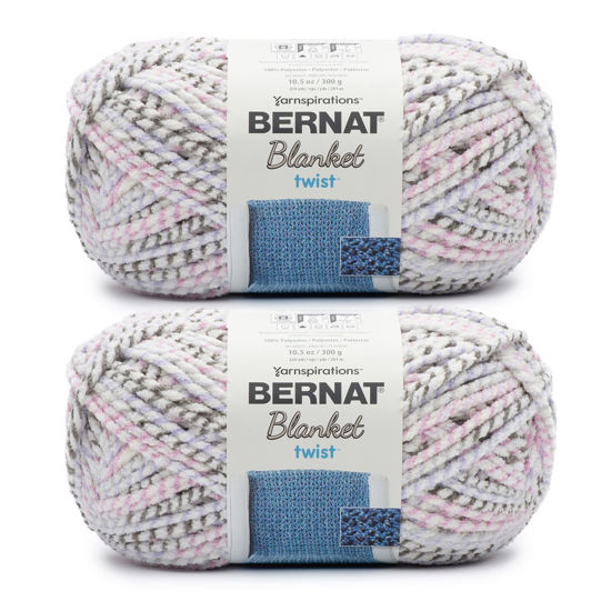 Picture of Bernat Blanket Twist Lilac Grove Yarn - 2 Pack of 300g/10.5oz - Polyester - 6 Super Bulky - 220 Yards - Knitting/Crochet