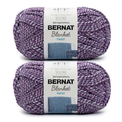 Picture of Bernat Blanket Twist Grape Kiss Yarn - 2 Pack of 300g/10.5oz - Polyester - 6 Super Bulky - 220 Yards - Knitting/Crochet