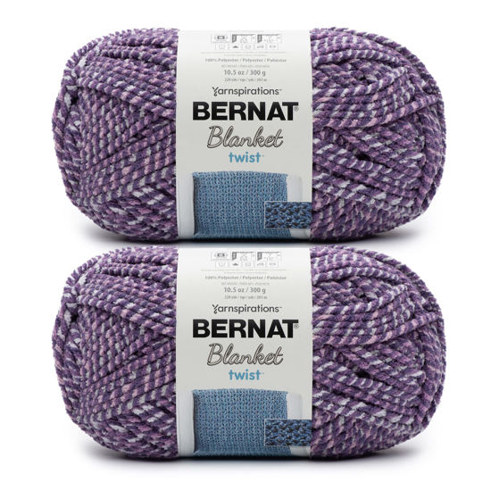 Picture of Bernat Blanket Twist Grape Kiss Yarn - 2 Pack of 300g/10.5oz - Polyester - 6 Super Bulky - 220 Yards - Knitting/Crochet