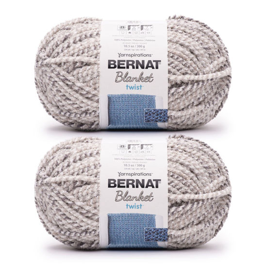 Picture of Bernat Blanket Twist Dove Yarn - 2 Pack of 300g/10.5oz - Polyester - 6 Super Bulky - Knitting/Crochet