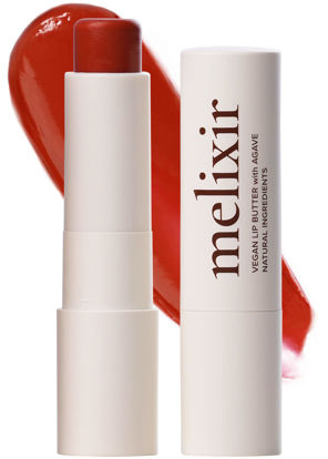 Picture of Melixir Vegan Lip Butter #03 Red Velvet(Tinted) (+11 more colors), Bee Free, Petrolatum Free, Deep Nourishing Plant-Based Vegan Chapstick, Vegan Lip Balm for Dry, Cracked and Chapped Lips, Moisturizing Lip Care Gift