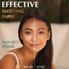 Picture of Natural Blotting Paper for Oily Skin with Bamboo Charcoal - 25% Larger - 6pk/600 Oil Blotting Sheets for Face - Makeup Friendly - Easy To Grab One