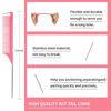 Picture of 8 Pieces Hair Styling Comb Hair Brush Set, Nylon Teasing Hair Brush Rat Tail Comb with Duckbill Clips, Double Sided Edge Brush for Edge & Back Brushing, Combing, Slicking Hair for Women Girls (Pink&Black-8pcs)