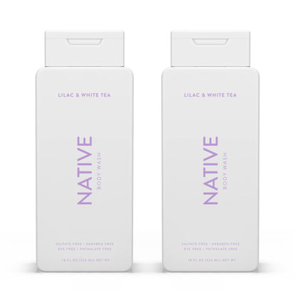 Picture of Native Body Wash Natural Body Wash for Women, Men | Sulfate Free, Paraben Free, Dye Free, with Naturally Derived Clean Ingredients Leaving Skin Soft and Hydrating, Lilac & White Tea 18 oz - 2 Pk