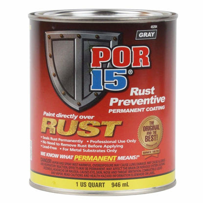 Picture of POR-15 Rust Preventive Coating, Stop Rust and Corrosion Permanently, Anti-rust, Non-porous Protective Barrier, 32 Fluid Ounces, Gray