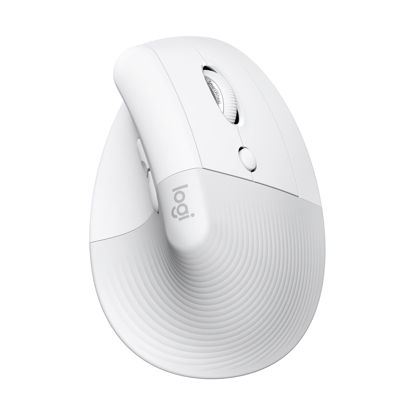 Picture of Logitech Lift Vertical Ergonomic Mouse, Wireless, Bluetooth or Logi Bolt USB receiver, Quiet clicks, 4 buttons, compatible with Windows/macOS/iPadOS, Laptop, PC - Off White