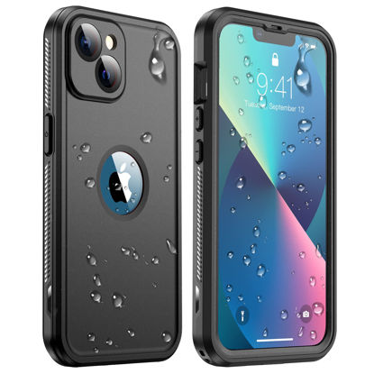 Picture of Temdan [Real 360 for iPhone 13 Case Waterproof, Built-in 9H Tempered Glass Camera Lens & Screen Protection [Military Dropproof][Full-Body Shockproof][Dustproof][IP68 Underwater]- Black