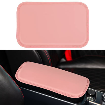 Red Car Armrest Pad Cover Auto Center Console Box PU Leather