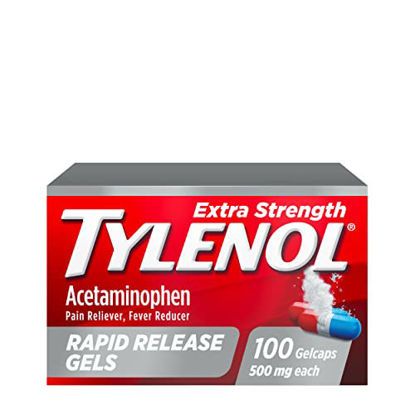 Picture of Tylenol Extra Strength Acetaminophen Rapid Release Gels, Pain Reliever & Fever Reducer, 100 ct