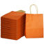 Picture of Bakepacker 100pcs Small Gift Paper Bags with Handles 8.26"×6"×3.15" Small Bags Orange Kraft Bags