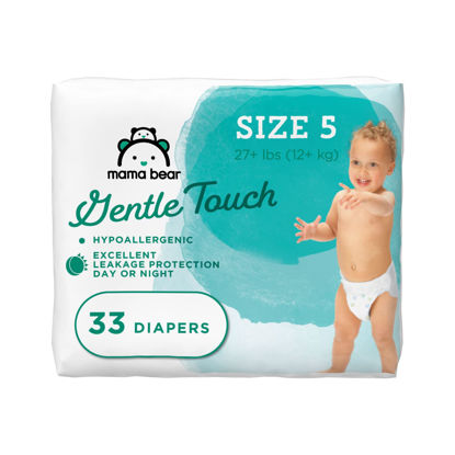 Picture of Amazon Brand - Mama Bear Gentle Touch Diapers, Hypoallergenic, Size 5, 33 Count