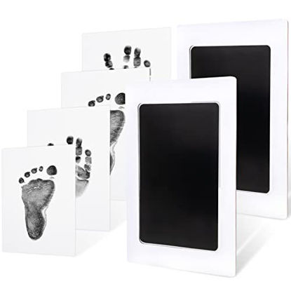 Picture of 2-Pack Inkless Hand and Footprint Kit - Ink Pad for Baby Hand and Footprints - Dog Paw Print Kit,Dog Nose Print Kit - Baby Footprint Kit, Clean Touch Baby Foot Printing Kit, Handprint Kit (Jet Black)