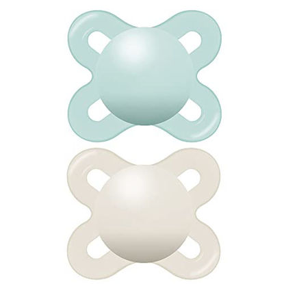 Picture of MAM Original Start Matte Newborn Baby Pacifier, Best Pacifier for Breastfed Babies, Sterilizer Case, Unisex, 0-3 Months (Pack of 2)