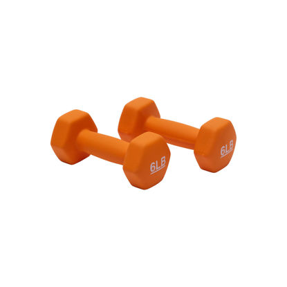 Picture of Amazon Basics Neoprene Coated Hexagon Workout Dumbbell Hand Weight, 12 Pounds (6lb Set of 2), Orange