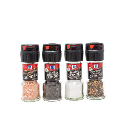 Picture of McCormick Salt & Pepper Grinder Variety Pack (Himalayan Pink Salt, Sea Salt, Black Peppercorn, Peppercorn Medley), 0.05 lb