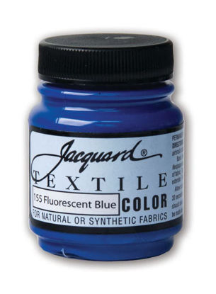 Picture of Jacquard Fabric Paint for Clothes - 2.25 Oz Textile Color - Fluorescent Blue - Leaves Fabric Soft - Permanent and Colorfast - Professional Quality Paints Made in USA - Holds up Exceptionally Well to Washing