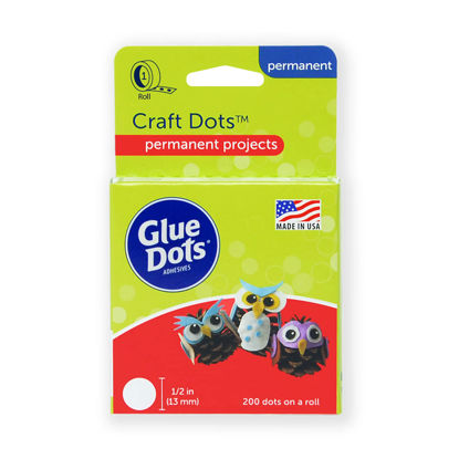 Picture of Glue Dots, Craft Dots, Double-Sided, 1/2", .5 Inch, 200 Dots, DIY Craft Glue Tape, Sticky Adhesive Glue Points, Liquid Hot Glue Alternative, Clear