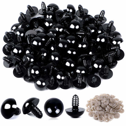 Picture of 120PCS Plastic Safety Crochet Eyes Bulk with 120PCS Washers for Crochet Crafts (0.32Inch/8mm)