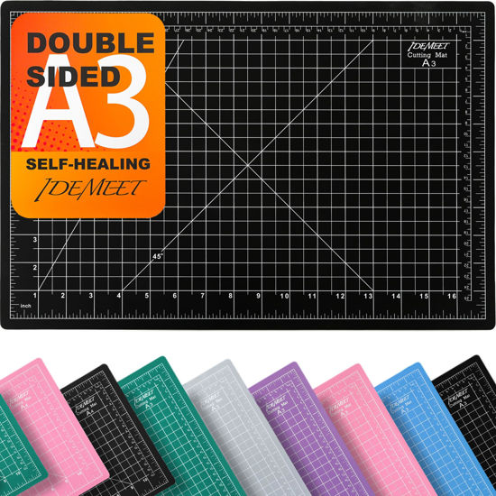 Thickened 18x12 Self Healing Cutting Mat, Idemeet Rotary Cutting Sewing Mat for Craft, 5-Ply Blade Table Protecter Cut Board for Handcraft Project