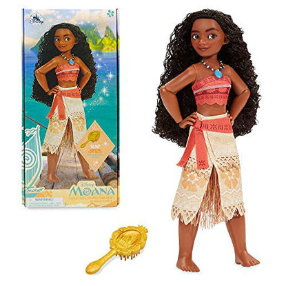 Picture of Disney Store Official Moana Classic Doll for Kids, 10½ Inches, Includes Brush with Molded Details, Fully Posable Toy in Classic Outfit - Suitable for Ages 3+ Toy Figure
