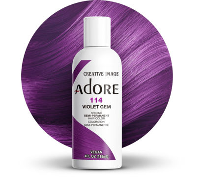 Picture of Adore Semi Permanent Hair Color - Vegan and Cruelty-Free Hair Dye - 4 Fl Oz - 114 Violet Gem (Pack of 1)