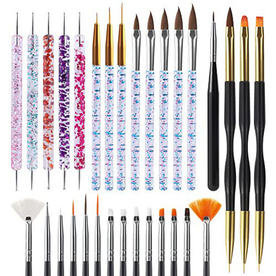 Amazon.com : FULINJOY 5PCS Dotting Pens with 3 PCS Nail Painting Brushes,  Double Ended Brush and Dotting Tool Kit, Nail Art Design Tools : Beauty &  Personal Care