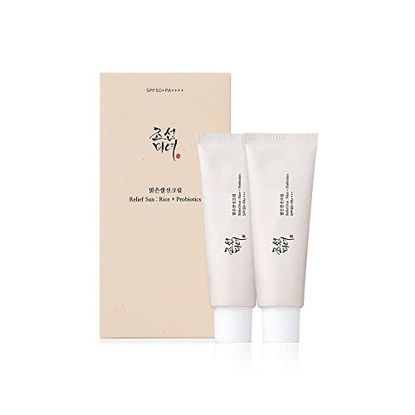 Picture of Beauty of Joseon Relief Sun Organic Sunscreen SPF50, PA++++ - 2 Pack (50ml x 2) with Rice and Probiotics | Korean Skin Care Solution for All Skin Types | Nourishing Skin Protection and UV Defense.
