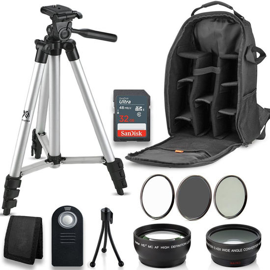 Picture of Professional 52MM Accessory Bundle Kit for Nikon D3300 D3200 D3100 D5000 D5100 D5200 D5300 D5500 D7000 D7100 D7200 & DSLR Cameras, 12 Accessories for Nikon