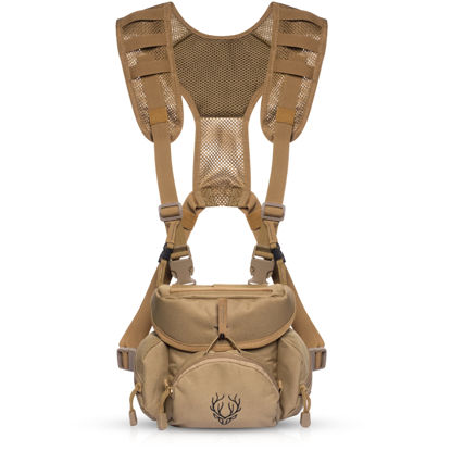 Picture of Boundless Performance Binocular Harness Chest Pack - Our Bino Harness case is Great for Hunting, Hiking, and Shooting - Bino Straps Secure Your Binoculars - Holds rangefinders, Bullets, Gear - Coyote