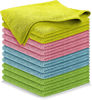 Picture of USANOOKS Microfiber Cleaning Cloth - 12Pcs (16x16 inch) High Performance - 1200 Washes, Ultra Absorbent Towels Weave Grimes & Liquid for Streak-Free Mirror Shine - Car Cleaning Rags - Multicolour Pack